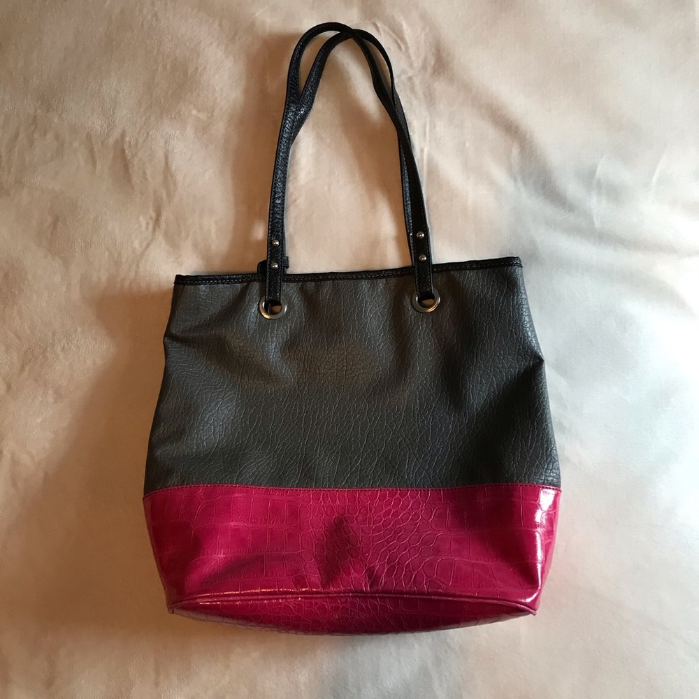 Nine West gray and pink colorblock tote - Picture 2 of 6